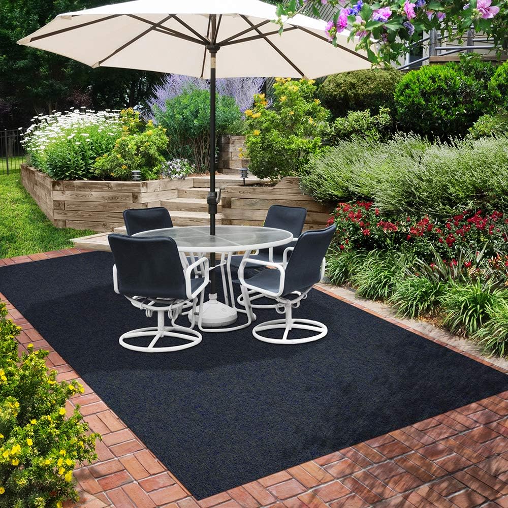 Indoor Outdoor Carpet with Rubber Marine Backing Nautical Blue 6 Feet x 50 Feet E24659