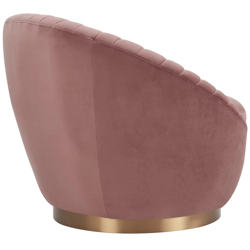 Pink Velvet Swivel Accent Chair A3686