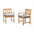 Acacia Wood Dining Chair with Cushions Set of 2 A59499