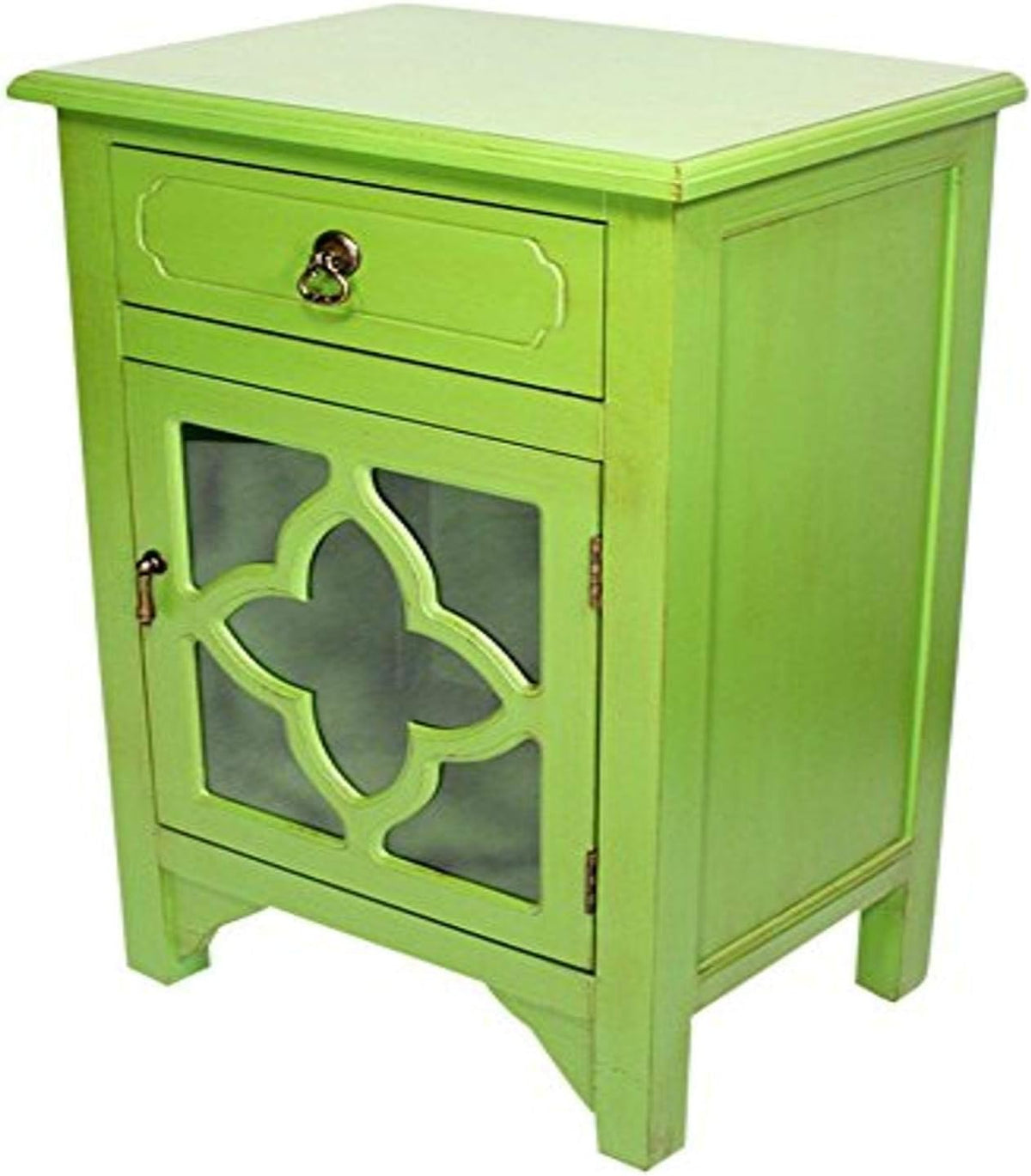 Aqua Single Drawer Distressed Cabinet L1482