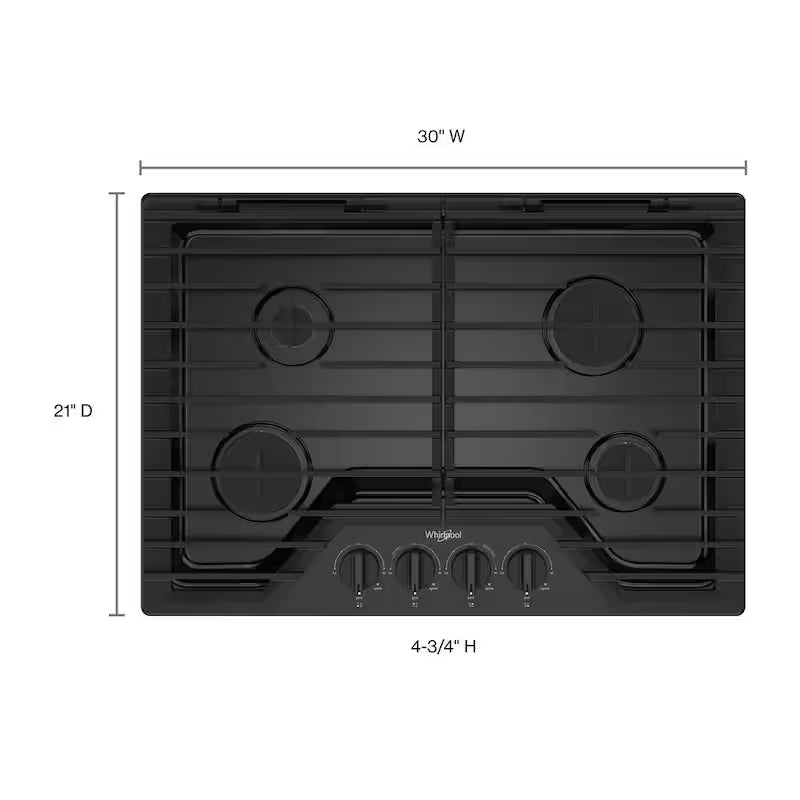 4-Burners Recessed Gas Cooktop in Black B385