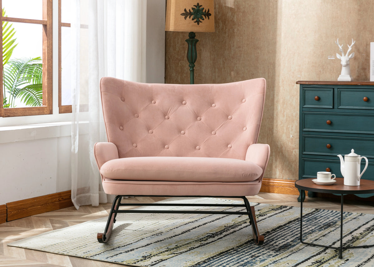 High Back Rocking Fabric Nursery Sofa M89599