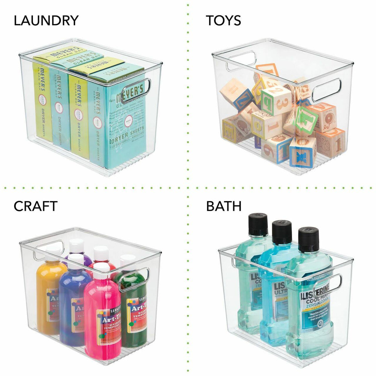 Plastic Food Storage Container Bin with Handles R2506
