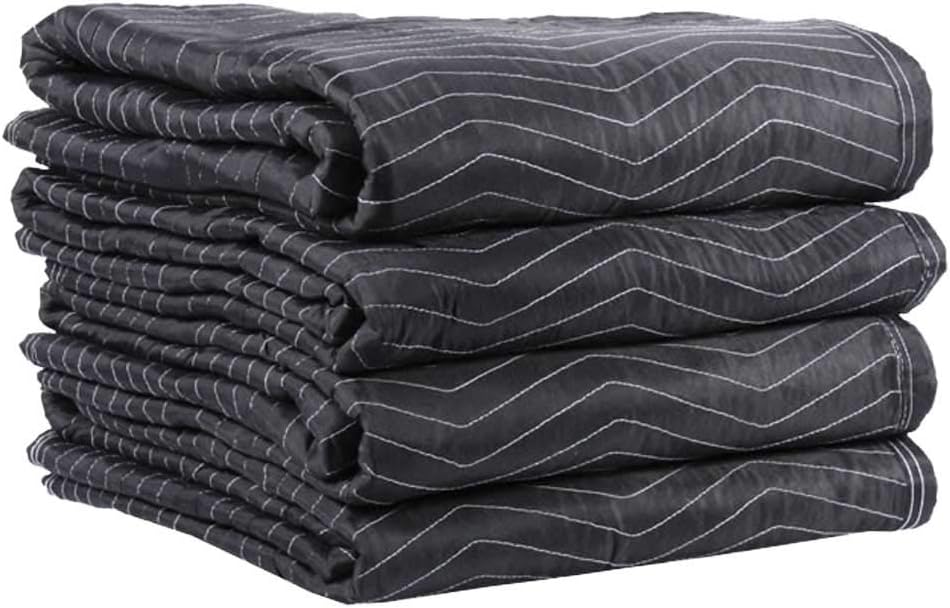 Moving Blanket 80 x 72 Inches Black Polyester (4) T297339