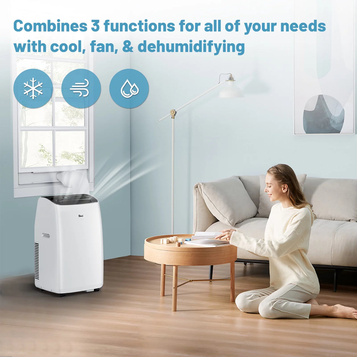 14000 BTU Portable Air Conditioner with Dehumidifier and Cooling Fan U8085