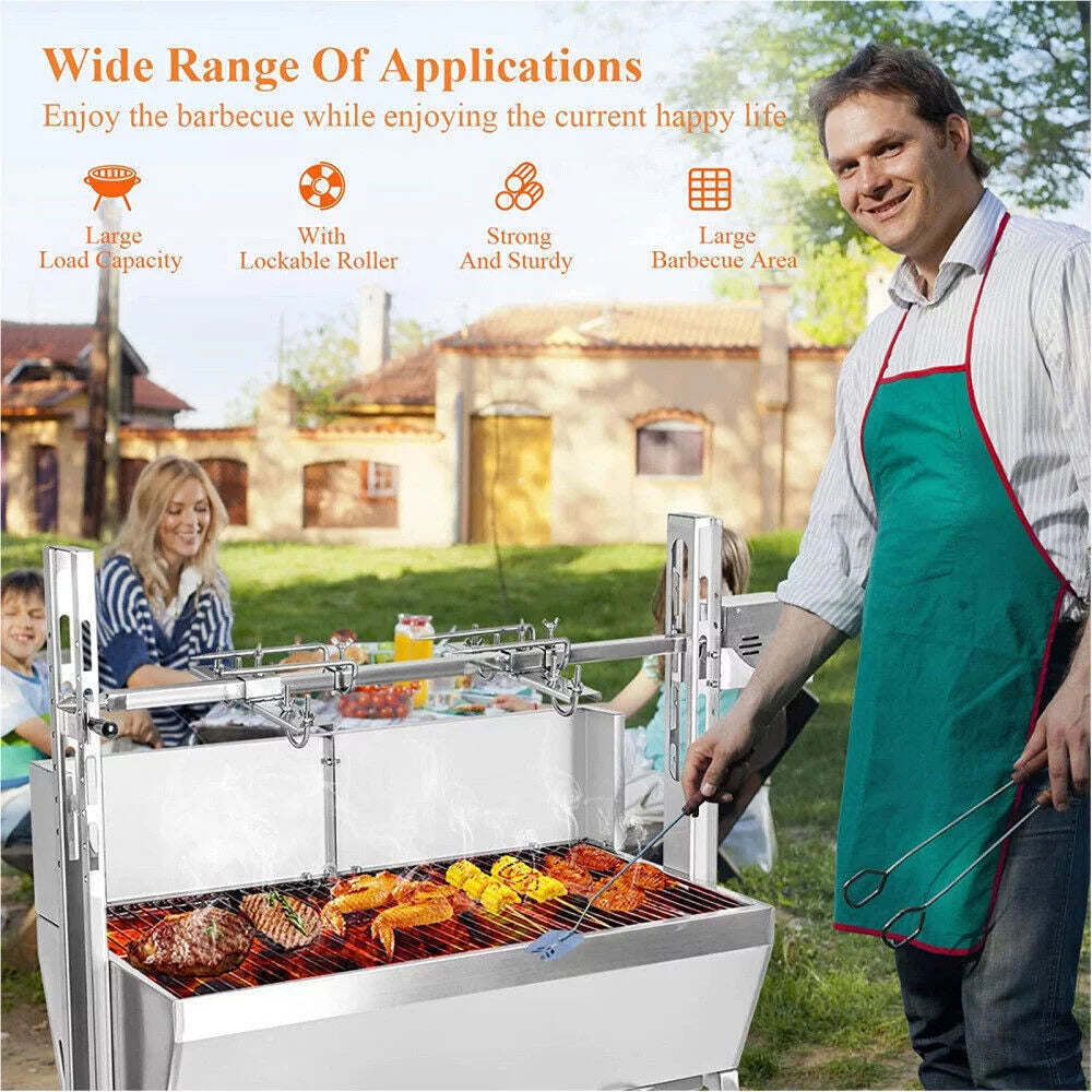 46'' Stainless Steel Charcoal Rotisserie Grill E89051