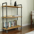 3-Tier Pine Wood and Metal Bookcase L31833