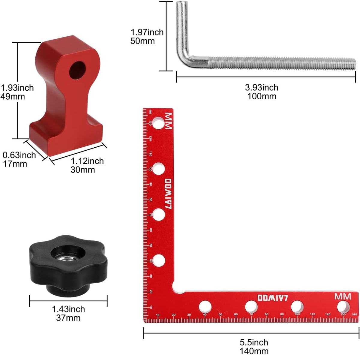 90 Degree Positioning Squares 4 Set 5.5inch Aluminum Alloy Corner Clamp C9224