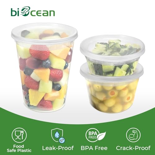 50 Set BPA-Free Plastic Deli Containers with Lids Q7553