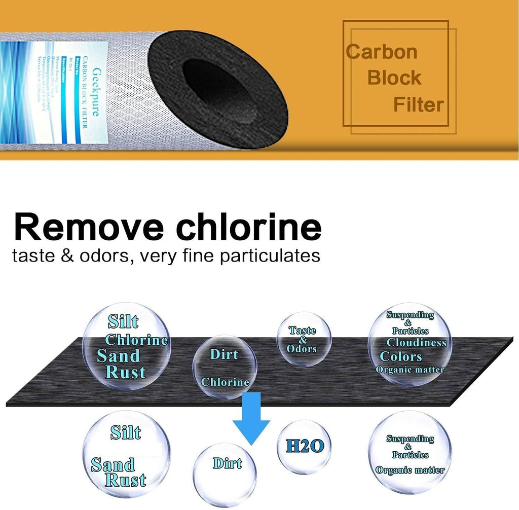 10 Inch Whole House Replacement Water Filters Set with PP Sediment and Carbon Block M841229