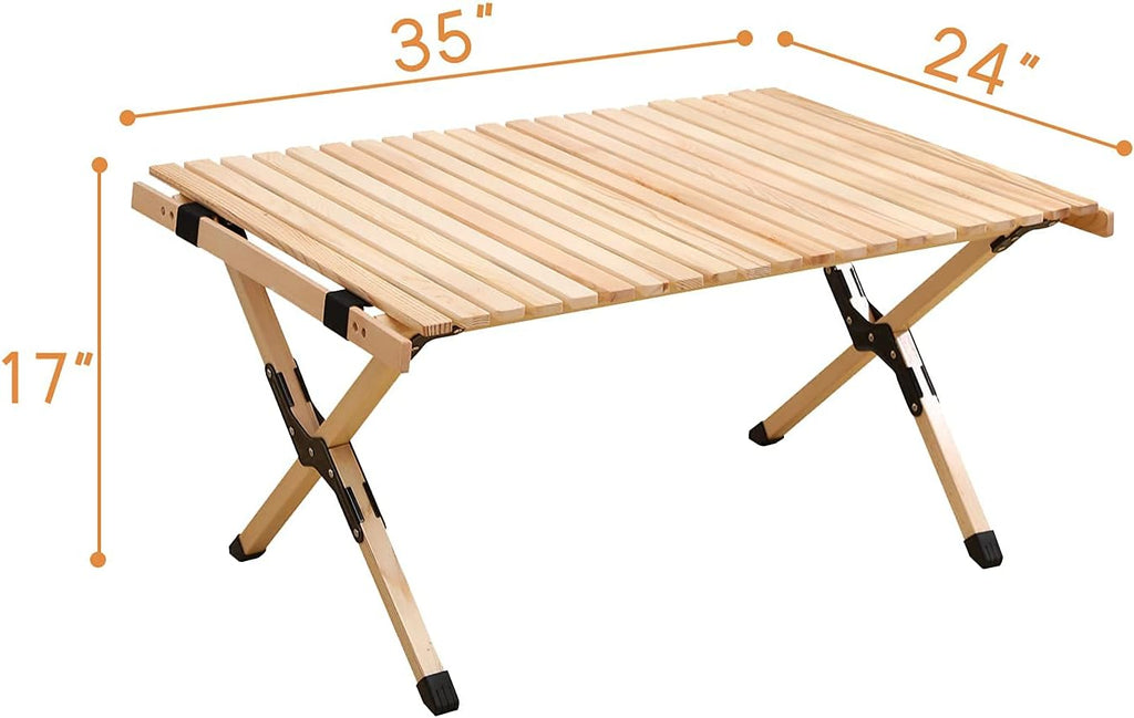 Portable Folding Light Wooden Picnic Table in a Bag A933967