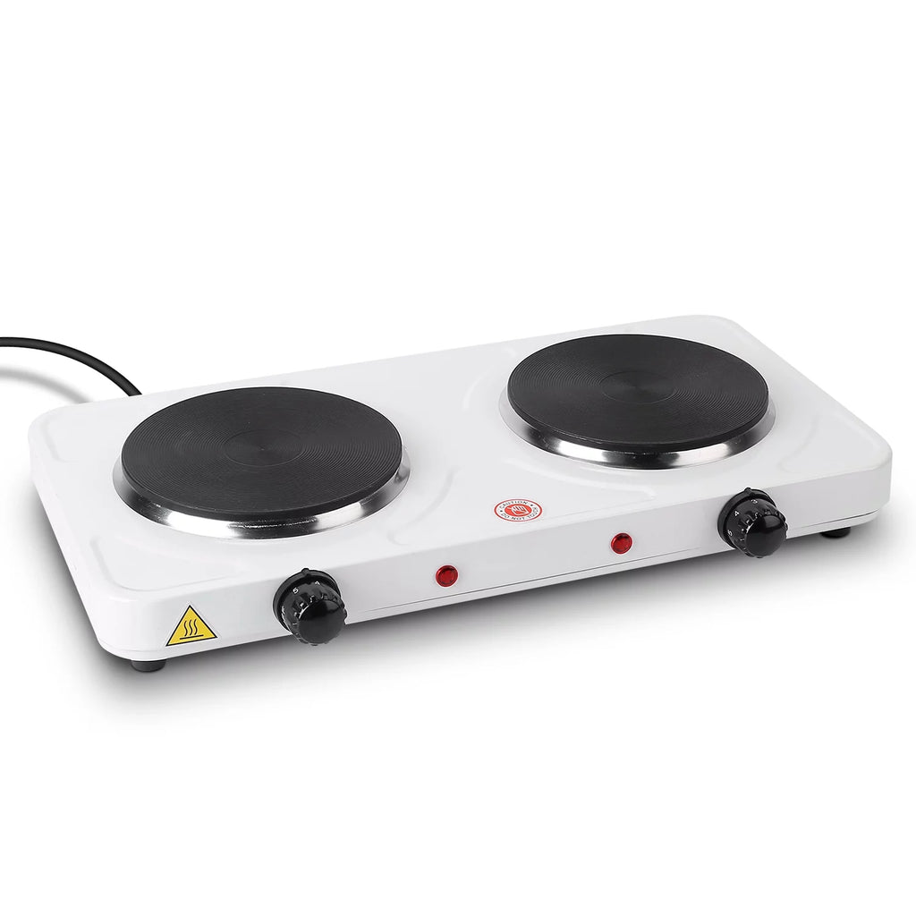 Electric Double Burner Portable Cooktop Countertop Dual Flat Burner Hot Plate Kitchen Cooker Stove with 5 Gear Temperature Control U91491
