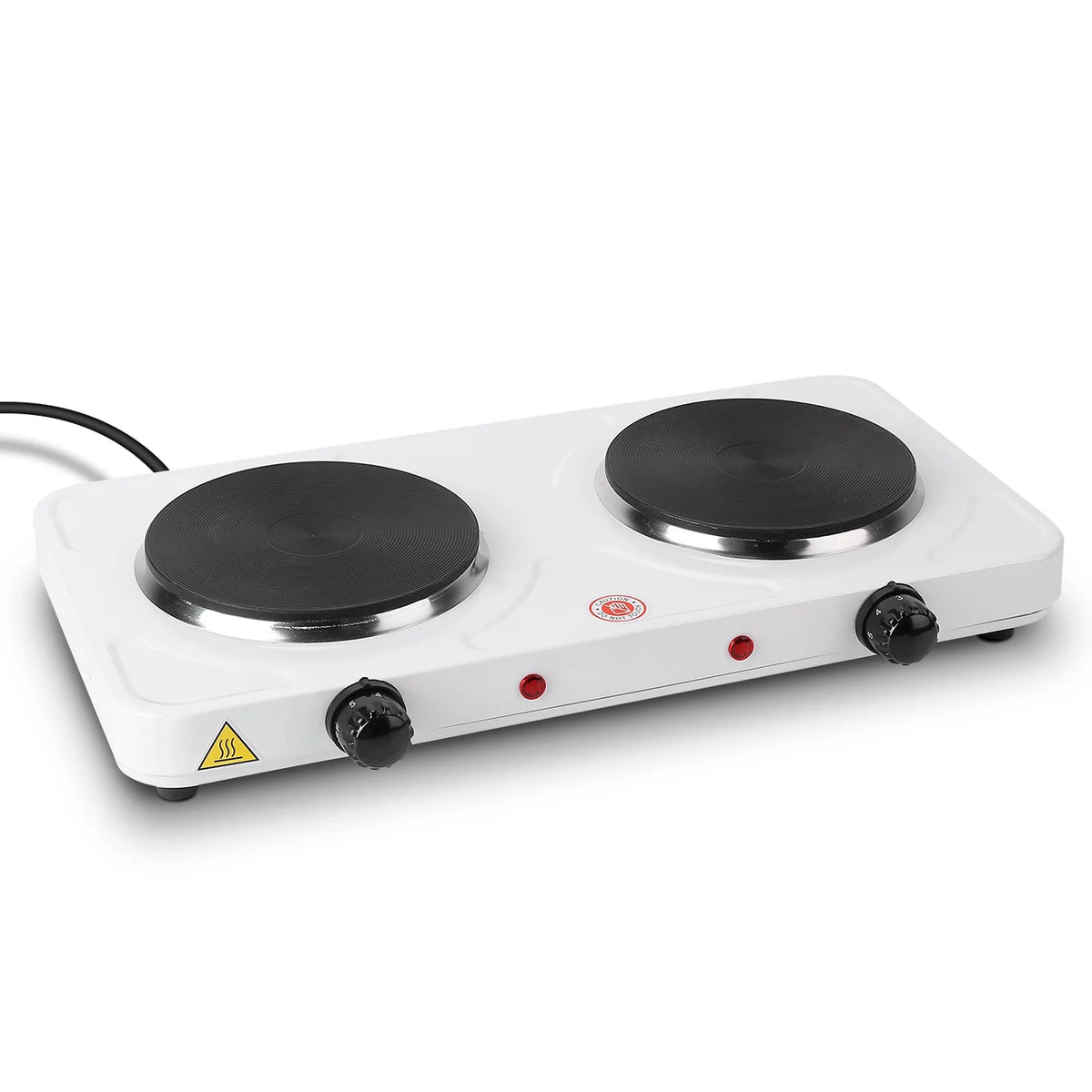 Electric Double Burner Portable Cooktop Countertop Dual Flat Burner Hot Plate Kitchen Cooker Stove with 5 Gear Temperature Control U91491