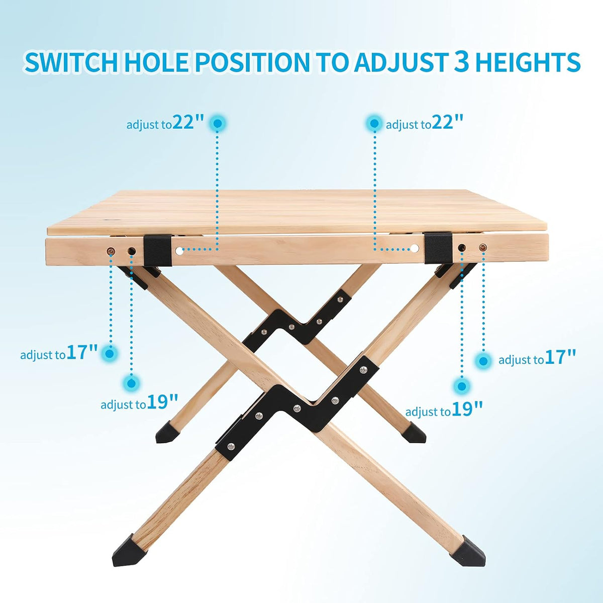 Portable Folding Light Wooden Picnic Table in a Bag A933967