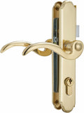 Brushed Polished Brass Solid Brass Lever Handle Mortise Lock Set for 1 in. Or 1.38 in. Thickness H1381