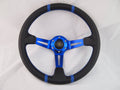 Blue Steering Wheel Golf Cart with Chrome Adapter E239856