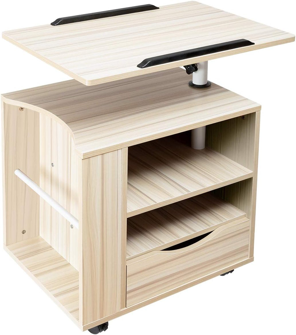 Black Wooden Nightstand with Drawers D8027