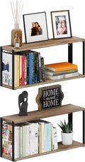 Wood Floating Shelves 24x6 2 Tier Set of 2 Burned Finish G878