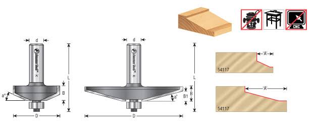 Carbide Tipped Raised Panel 15 Deg x 1-7/16 K50275