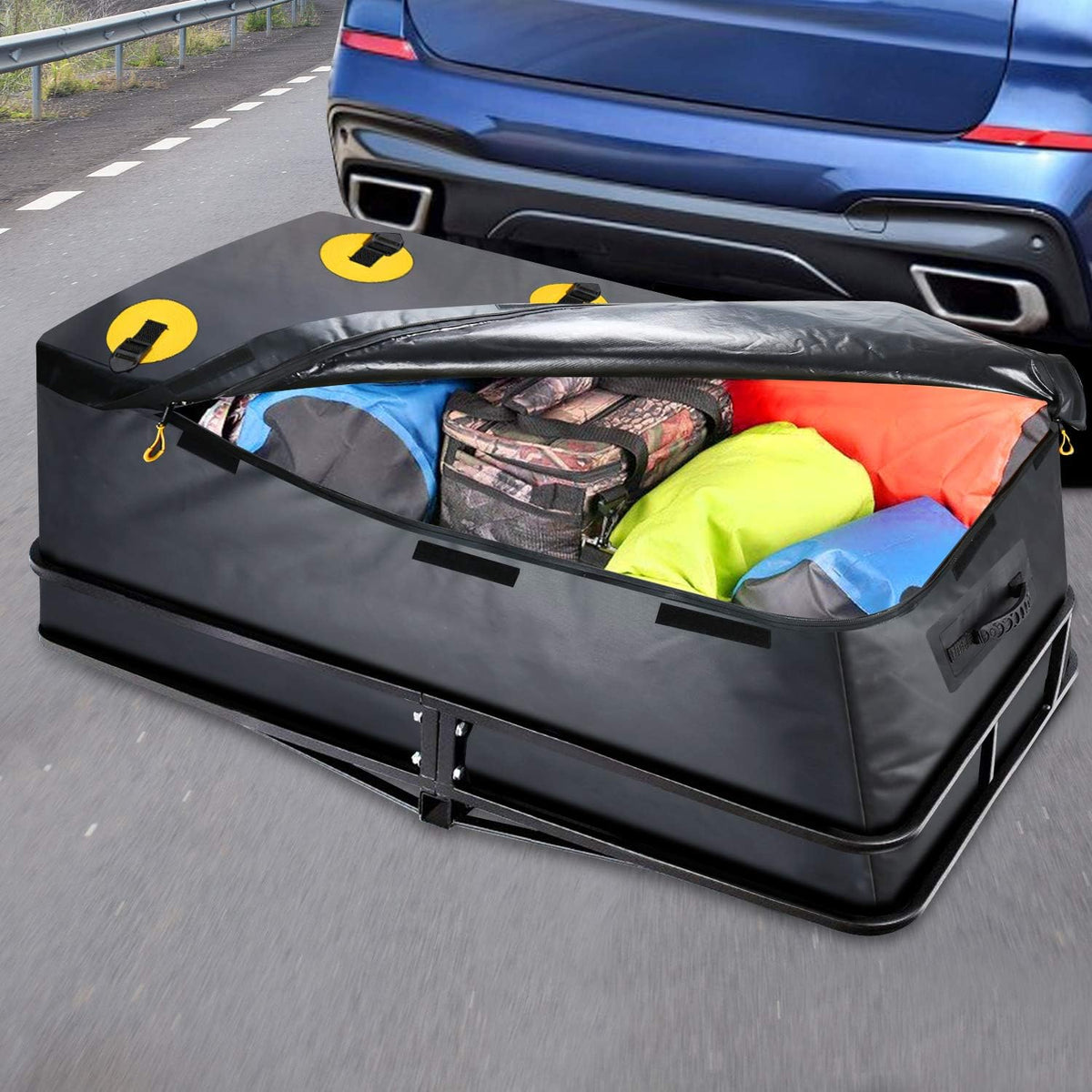 100% Waterproof 22 Cu Ft Cargo Carrier Bag with 6 Reinforced Straps W365358