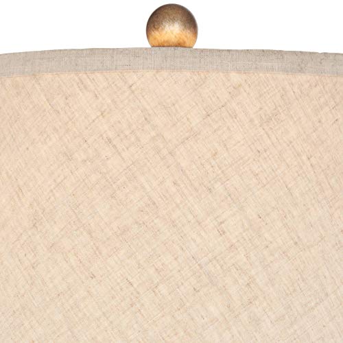22" High Warm Bronze Brown Fabric Drum Shade Accent Table Lamp G648435