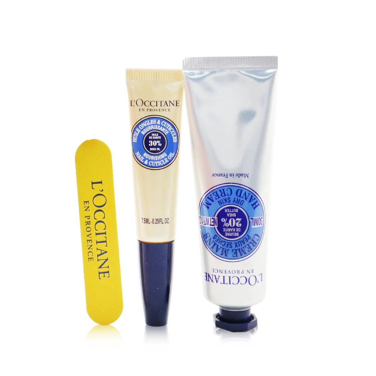 Shea Butter Hand Cream 30ml + Shea Butter Nail & Cuticle Nourishing Oil 7.5ml + Nail File 3pcs J72269