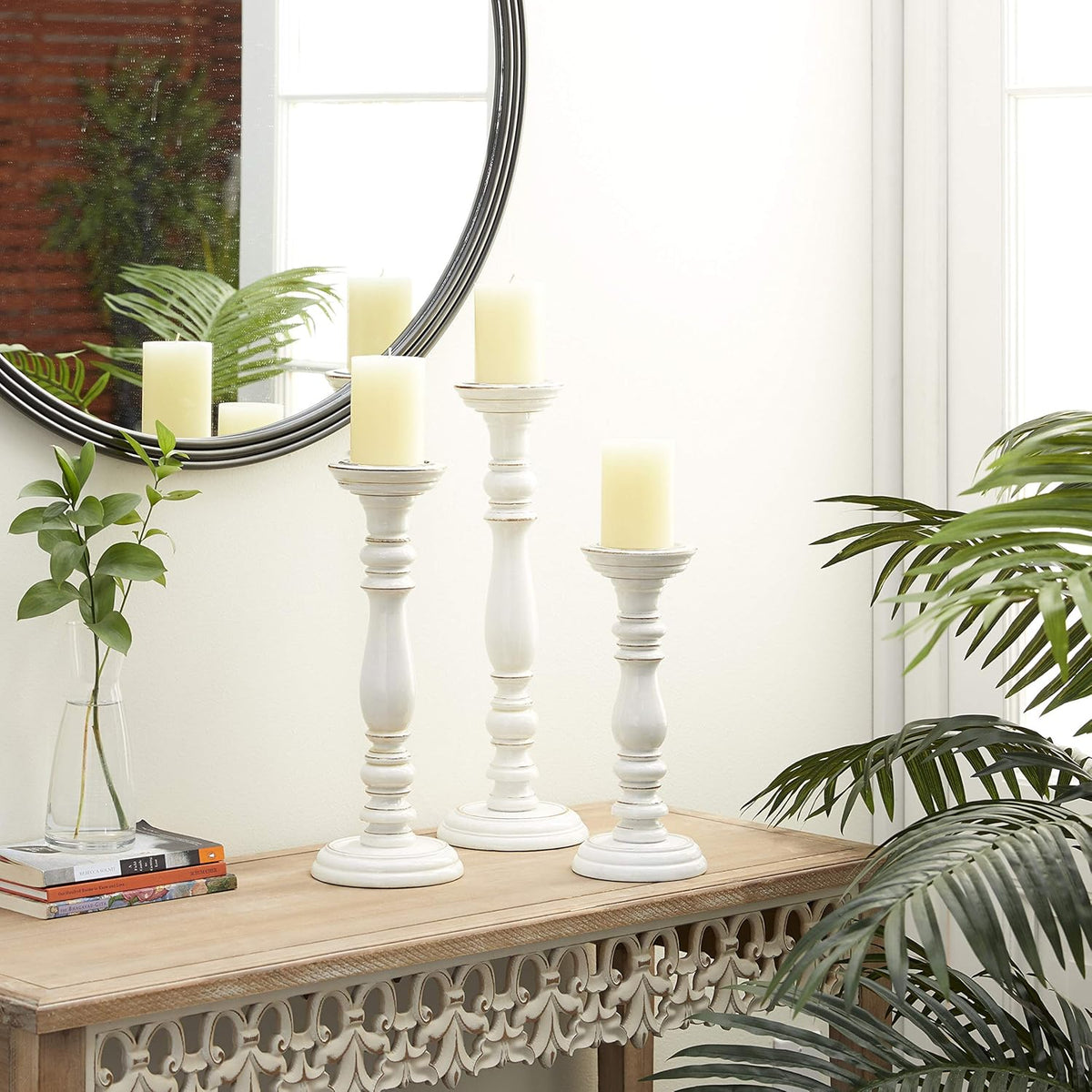 Brown Candle Holder Set of 3 Y344