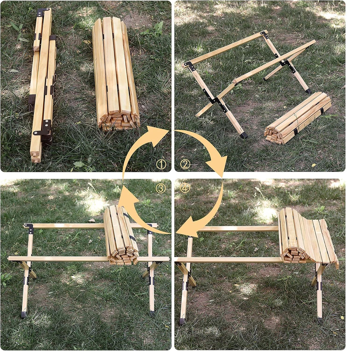 Portable Folding Light Wooden Picnic Table in a Bag A933967