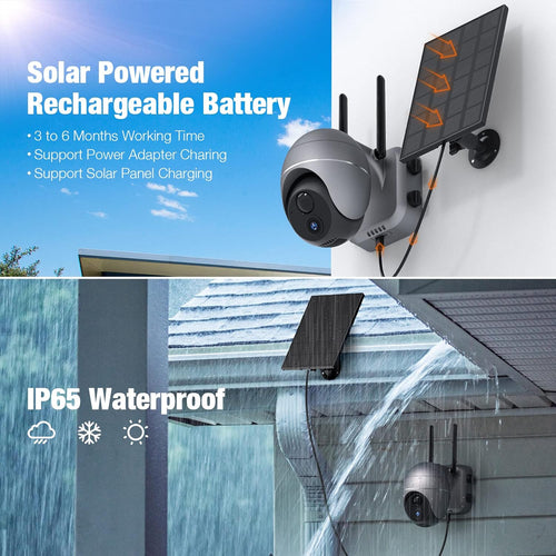 1080P Solar Powered Wireless Outdoor Security Camera I224497
