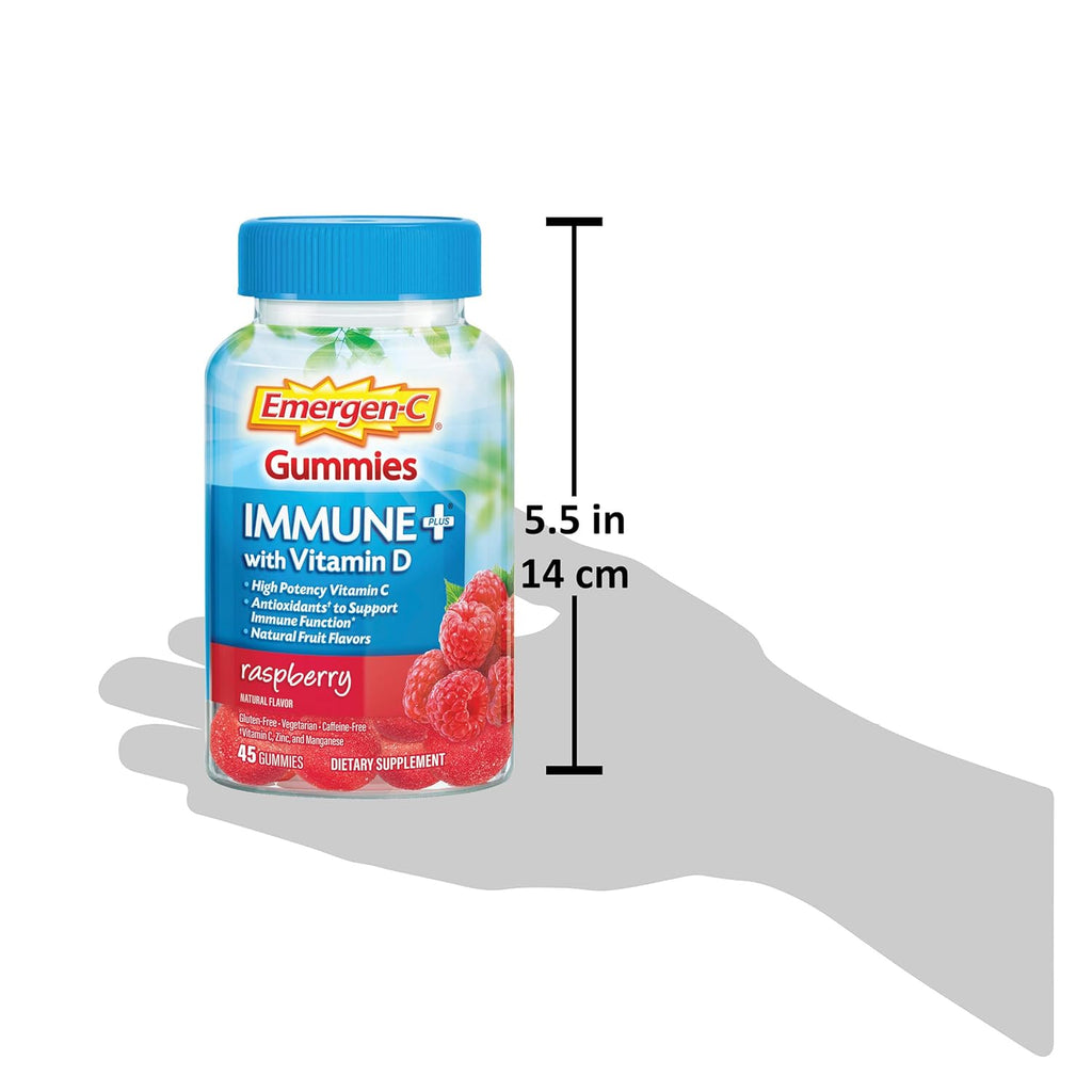 Vitamin D Plus 750 mg Vitamin C Raspberry Flavor Gummies - 45 Count H638