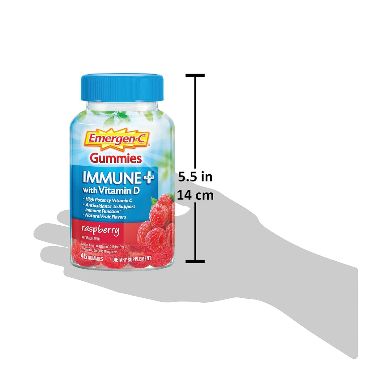 Vitamin D Plus 750 mg Vitamin C Raspberry Flavor Gummies - 45 Count H638