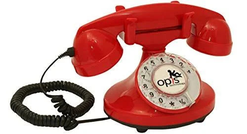 Red Rotary Dial Disc Telephone F74443