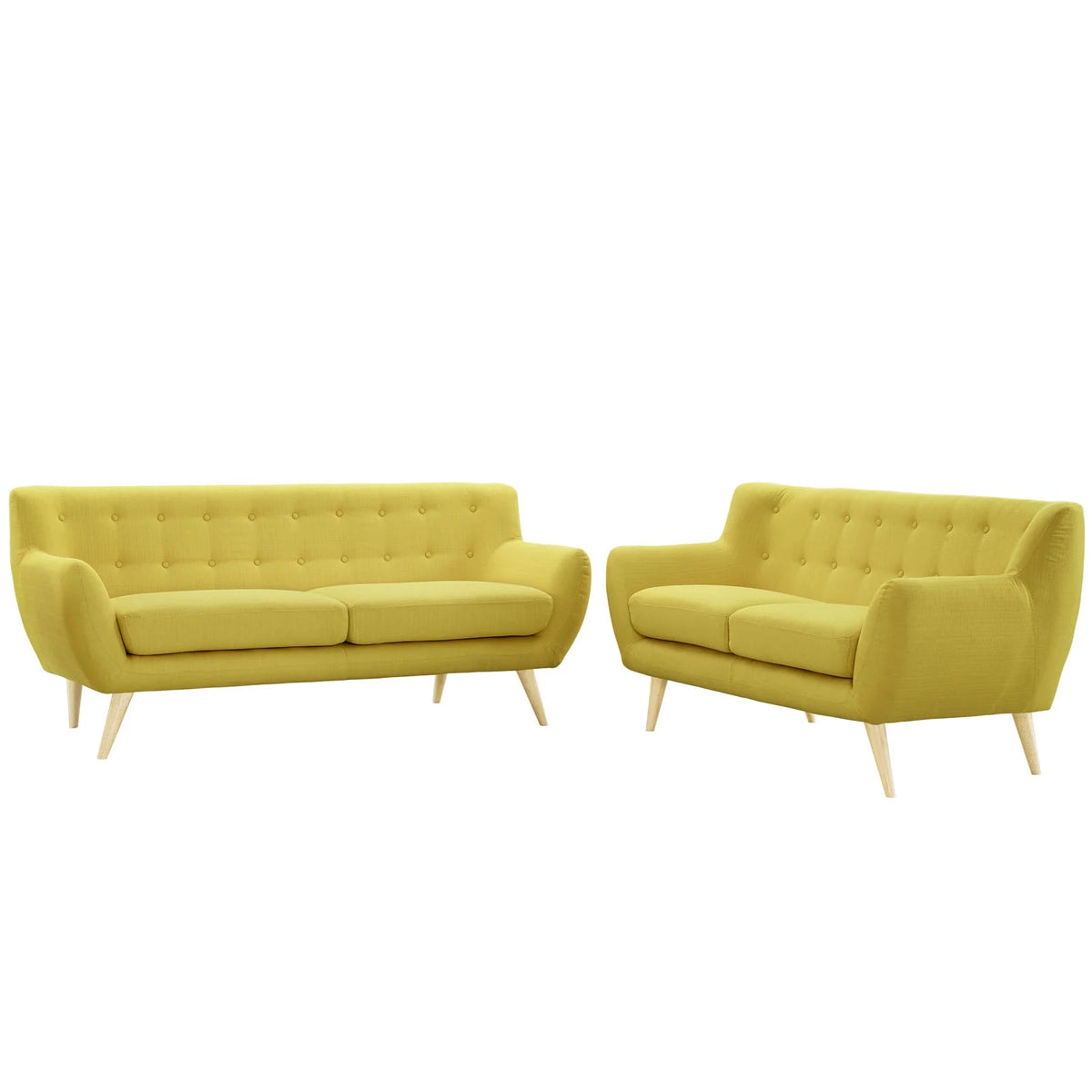 Yellow Fabric Two PCS Living Room Set Q770403