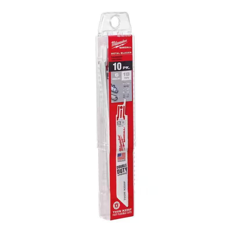 6 in. 18 TPI Metal Cutting Reciprocating Saw Blades 10-Pack R71126