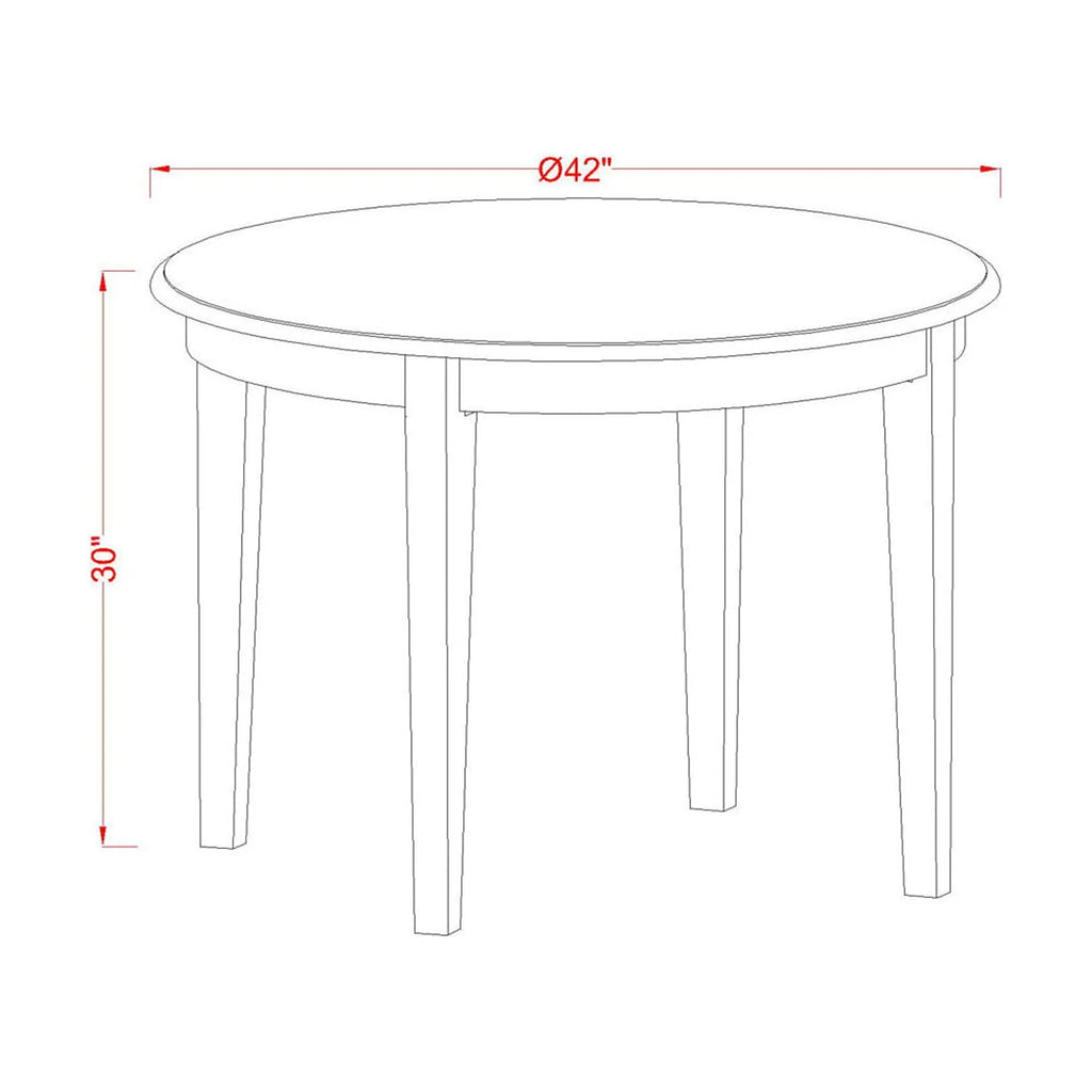 White Wood Dining Set with Slatted Back Chairs H377
