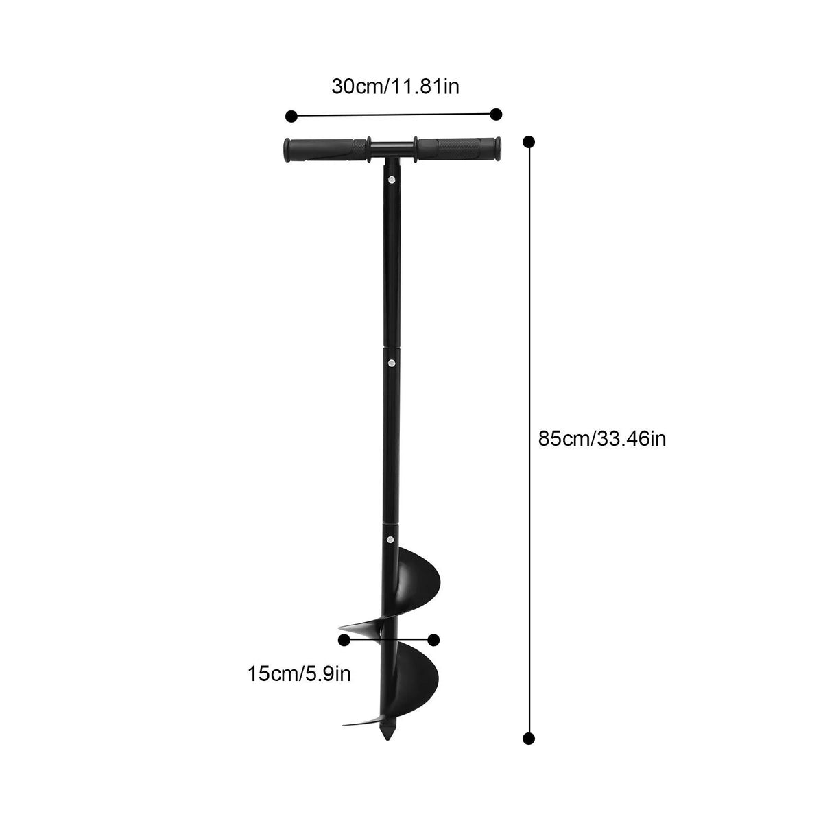 Manual Garden Hole Digging Drill Bit, Hand Drill Auger Post Hole Digger 6"x 33.46" T7399