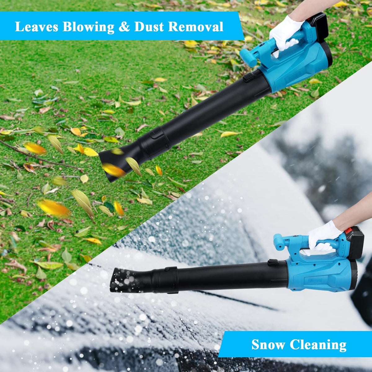 Cordless Handheld Leaf Blower with 4.0Ah Battery & Charger, 6-Speed Dial, Pack of 2 U688561