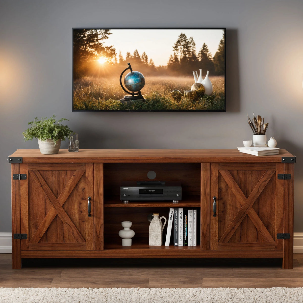 58 Modern Farmhouse Two-Door TV Stand S135042