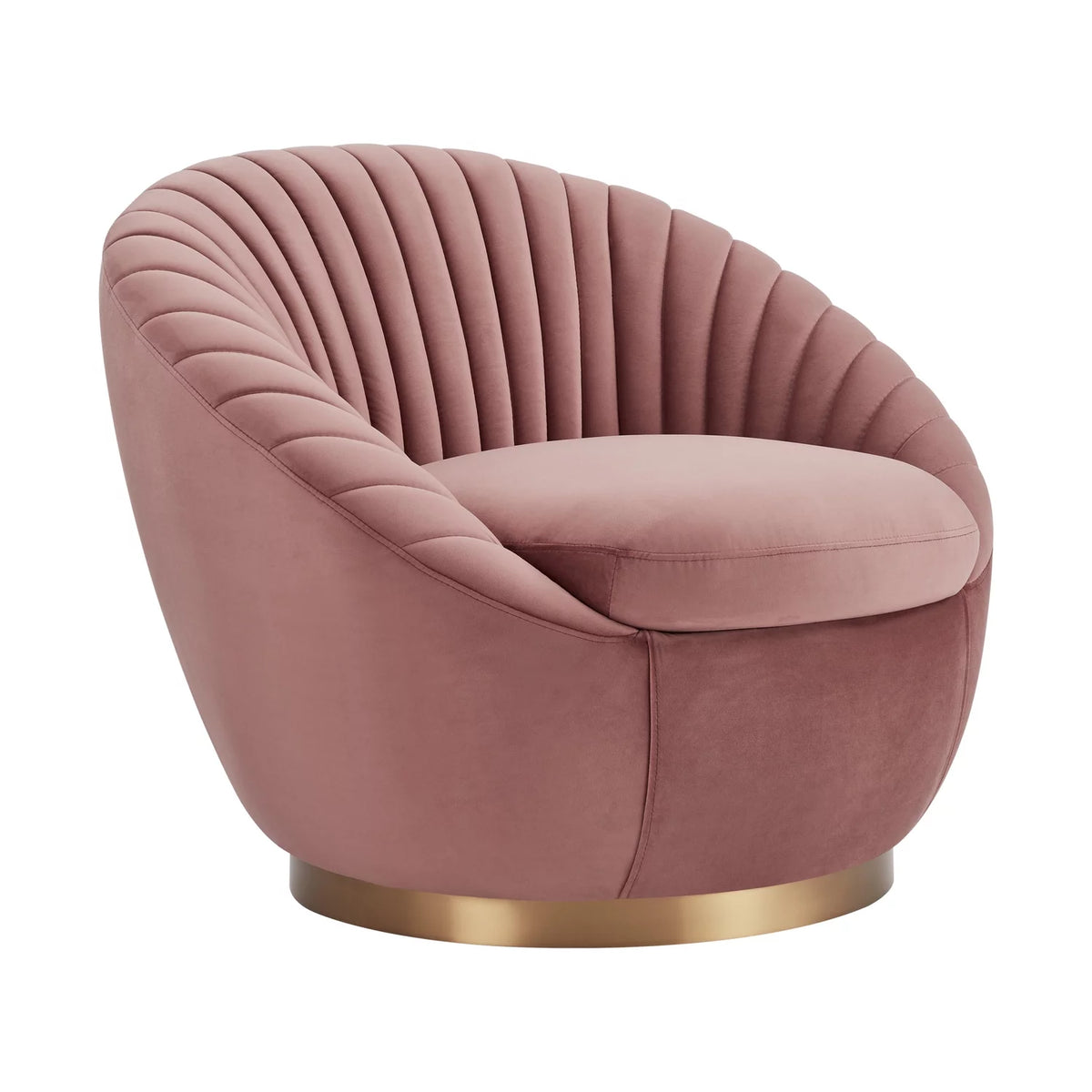Pink Velvet Swivel Accent Chair A3686