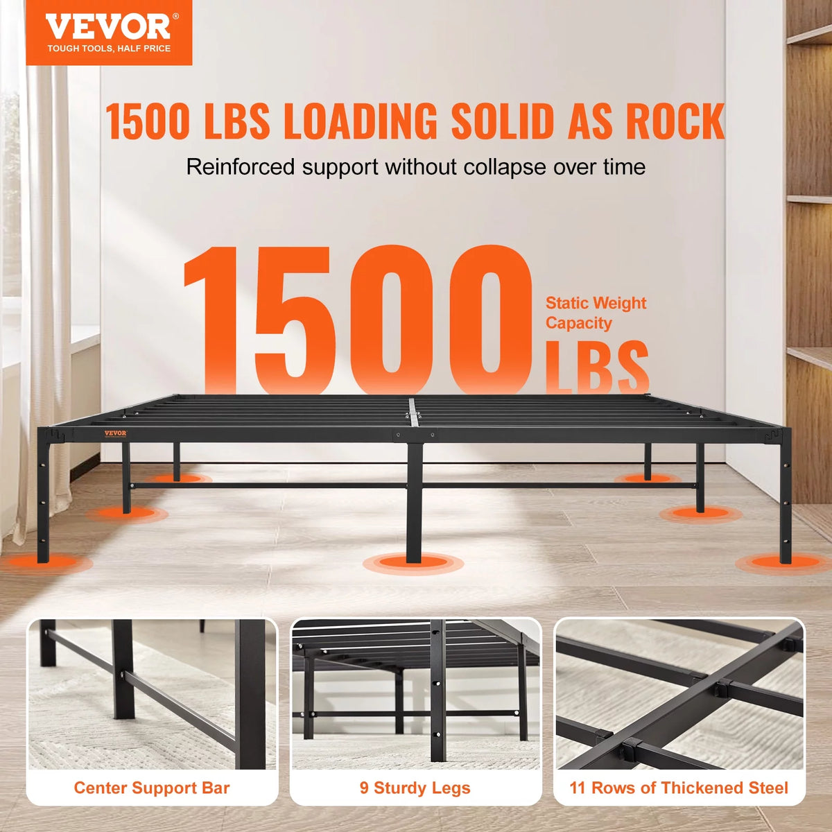 King Size 14 inch Metal Bed Frame X350740