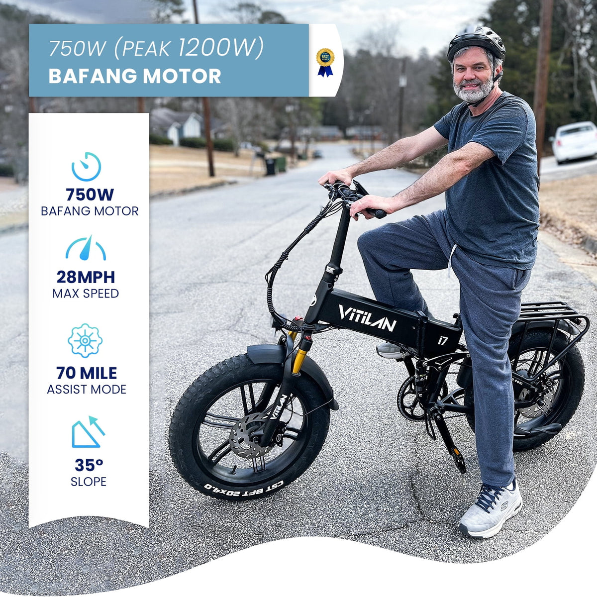 Folding Electric Bike 750W 48V 20AH Fat Tire W5283