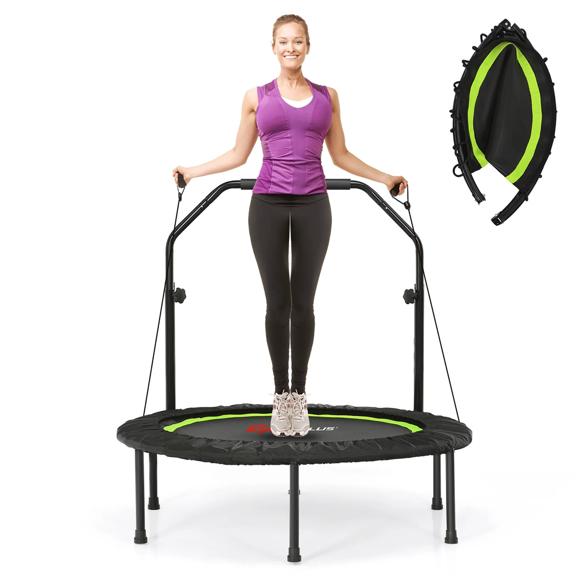 40'' Foldable Trampoline Rebounder with Resistance Bands N386530