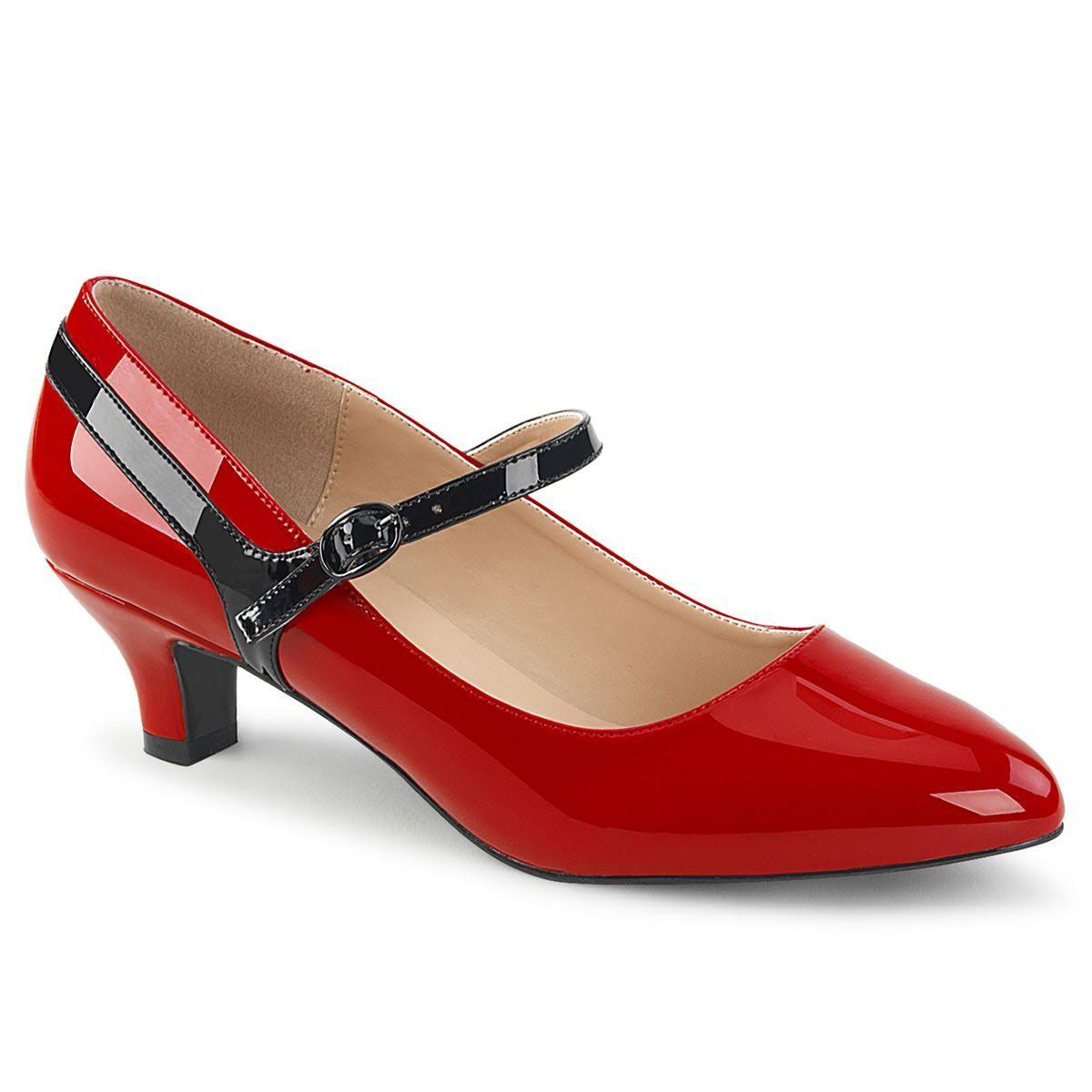 Red Black Mary Jane Pump O256