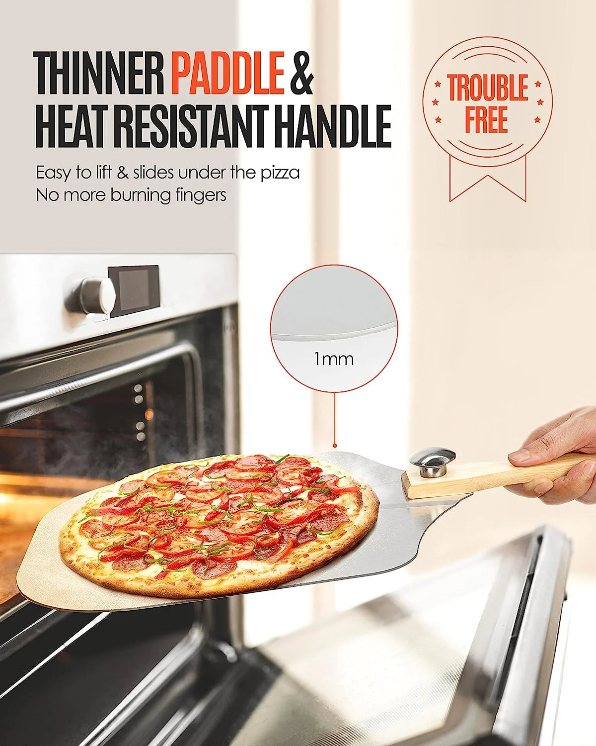 12 inch Aluminum Pizza Peel with Wood Handle G5192