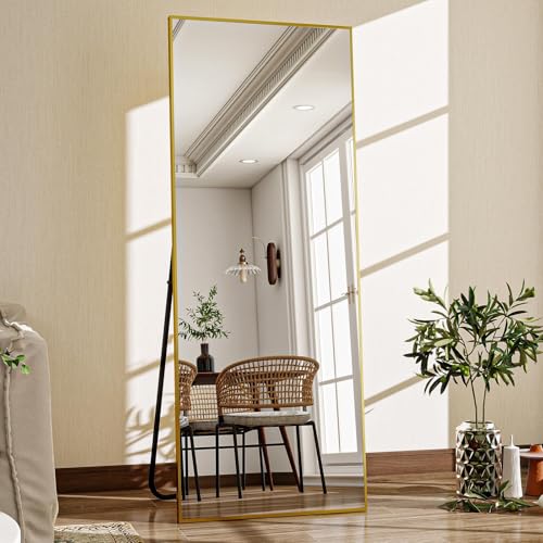 21" x 57" Black Aluminum Alloy Full Length Floor Mirror A949