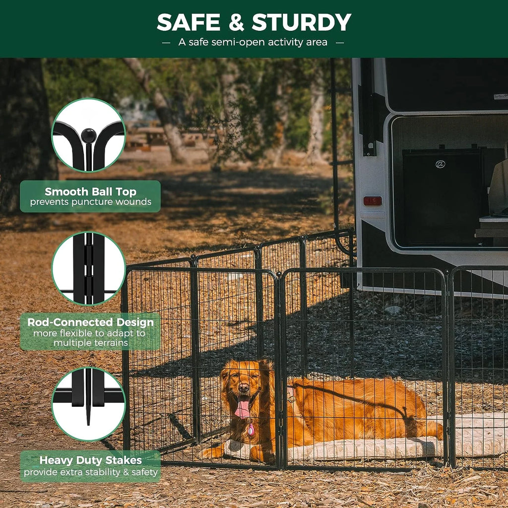 16 Panels 40" Height Dog Playpen with Doors B74264