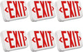 LED Exit Sign with Battery Backup, Double Face, Hardwired, Pack of 6 R1633