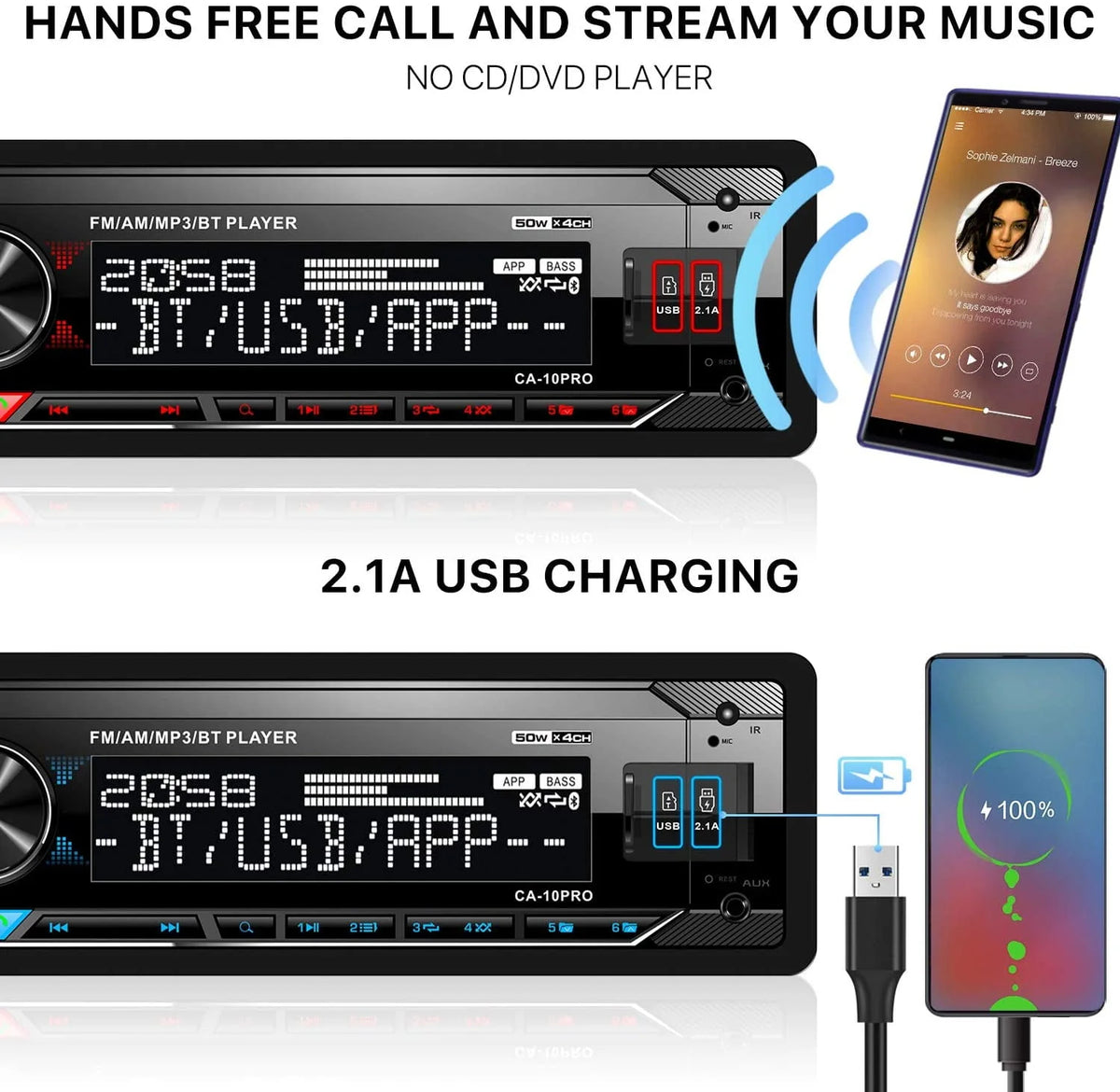 Single Din Bluetooth Car Stereo L4712