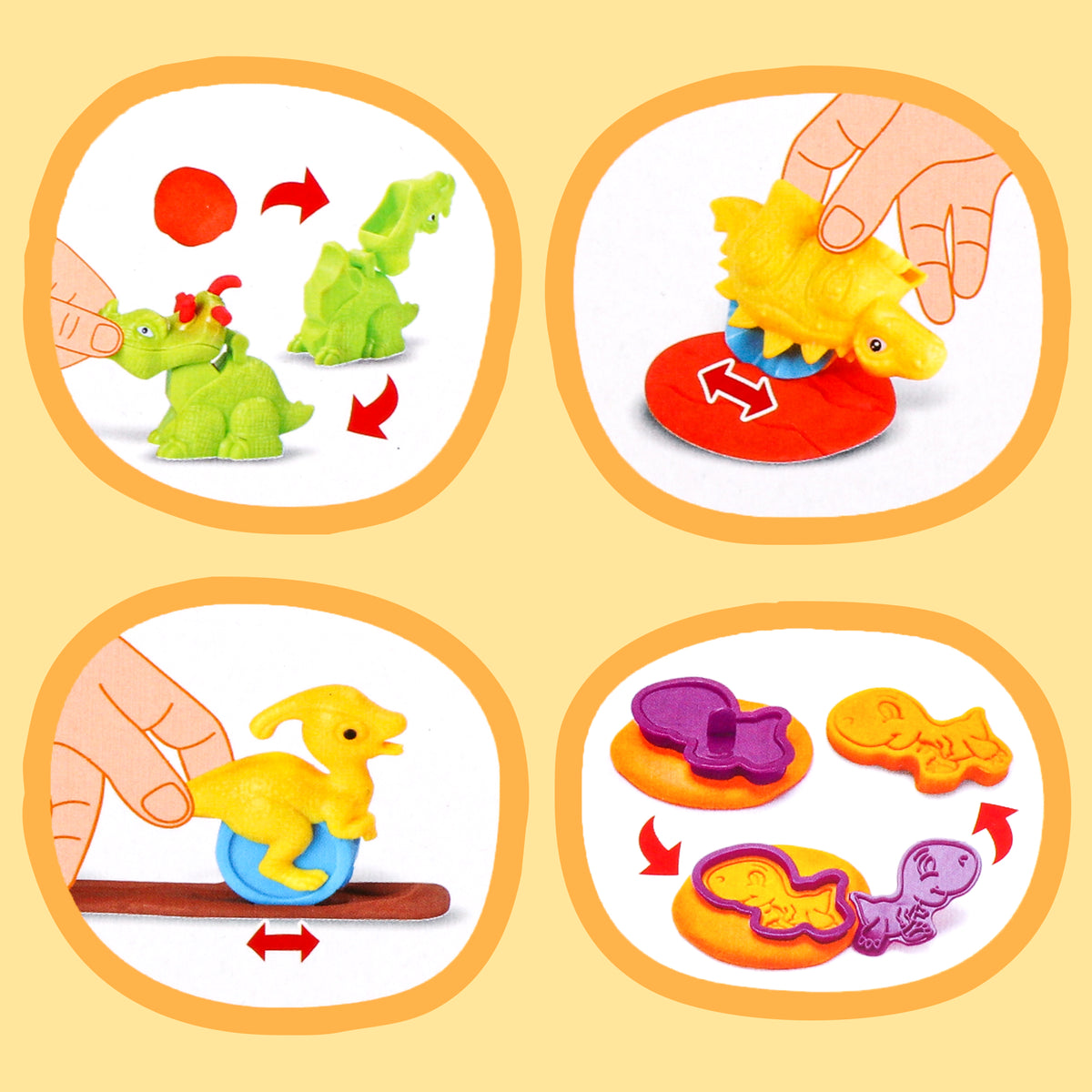22 Pcs Play Dough Set with Dinosaur Molds I96346
