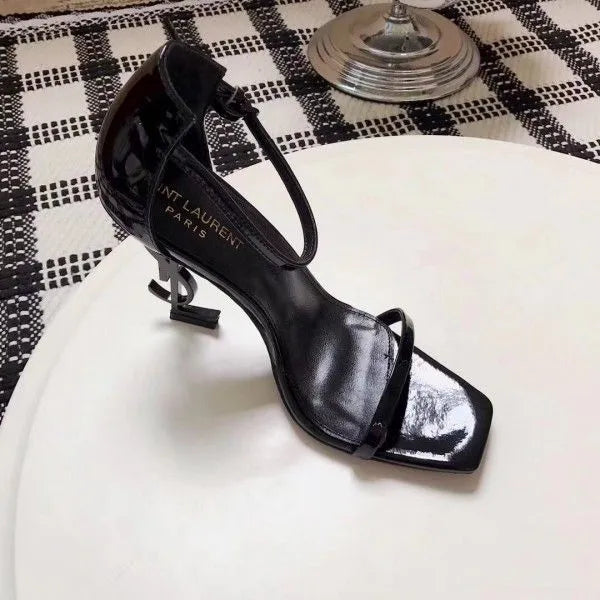 Black 110mm Leather Sandals W230